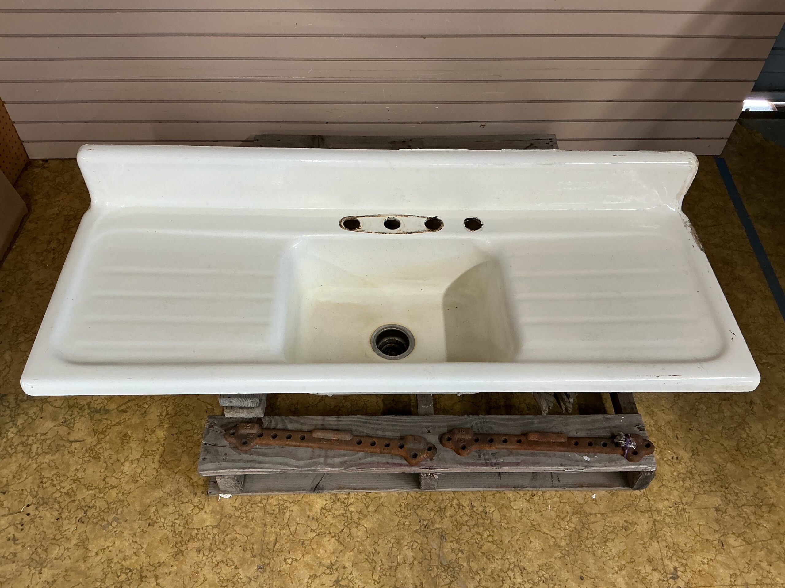 60" Double Drainboard Sink
